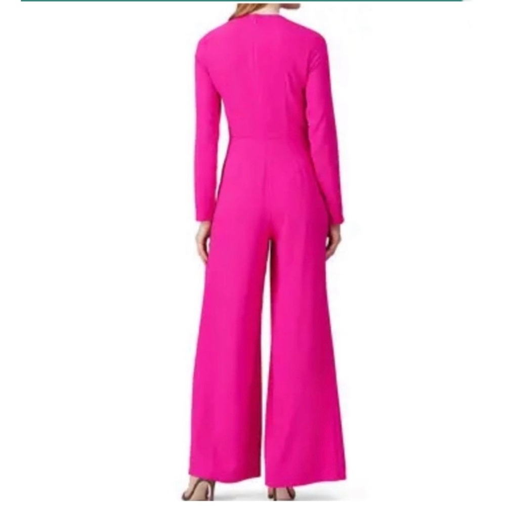 Adam Lippes Hot Pink Long-Sleeve Wide-Leg Jumpsuit - Picture 3 of 16